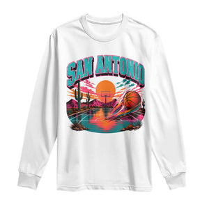 Game Day San Antonio Pride Long Sleeve Shirt Retro Western Pink Neon