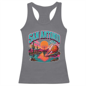Game Day San Antonio Pride Racerback Tank Top Retro Western Pink Neon TS12 Charcoal Print Your Wear