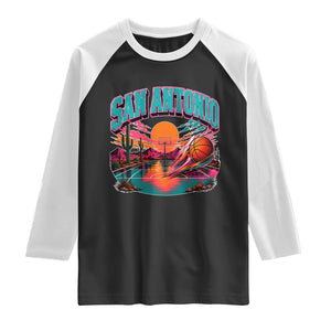 Game Day San Antonio Pride Raglan Shirt Retro Western Pink Neon