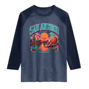 Game Day San Antonio Pride Raglan Shirt Retro Western Pink Neon