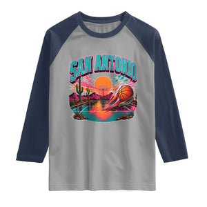 Game Day San Antonio Pride Raglan Shirt Retro Western Pink Neon