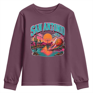 Game Day San Antonio Pride Youth Sweatshirt Retro Western Pink Neon