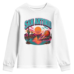 Game Day San Antonio Pride Youth Sweatshirt Retro Western Pink Neon
