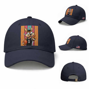Funny Coyote Playing Basketball Baseball Cap Hoops Fan Gift