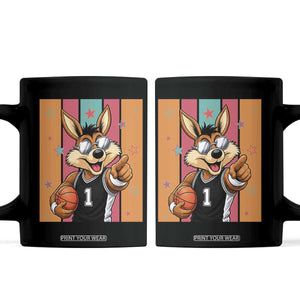 Funny Coyote Playing Basketball Coffee Mug Hoops Fan Gift