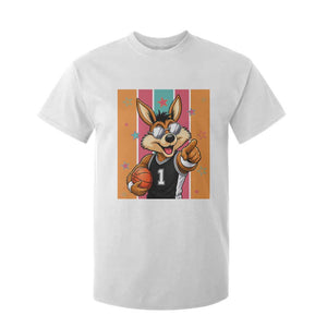 Funny Coyote Playing Basketball T Shirt For Kid Hoops Fan Gift