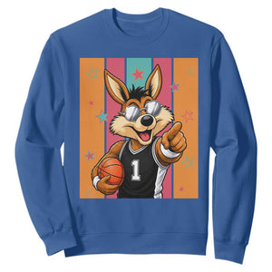 Funny Coyote Playing Basketball Sweatshirt Hoops Fan Gift