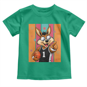 Funny Coyote Playing Basketball Toddler T Shirt Hoops Fan Gift