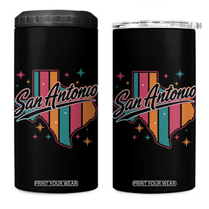 San Antonio Game Day Spirit 4 in 1 Can Cooler Tumbler Texas Map Pride