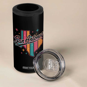 San Antonio Game Day Spirit 4 in 1 Can Cooler Tumbler Texas Map Pride