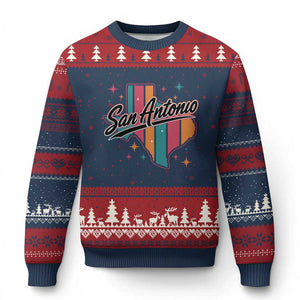 San Antonio Game Day Spirit Ugly Christmas Sweater Texas Map Pride