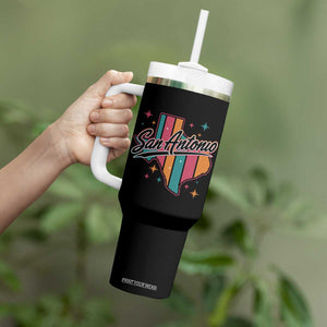 San Antonio Game Day Spirit Tumbler With Handle Texas Map Pride