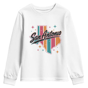 San Antonio Game Day Spirit Youth Sweatshirt Texas Map Pride