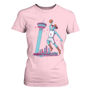 Funny Alien Cowboy Dunking Basketball T Shirt For Women San Antonio Skyline