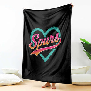 Retro Spurs Nickname Throw Blanket Vintage Hoops Fan Gift