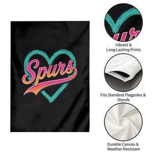 Retro Spurs Nickname Garden Flag Vintage Hoops Fan Gift