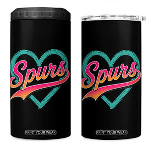 Retro Spurs Nickname 4 in 1 Can Cooler Tumbler Vintage Hoops Fan Gift