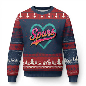 Retro Spurs Nickname Ugly Christmas Sweater Vintage Hoops Fan Gift