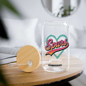 Retro Spurs Nickname Glass Can Vintage Hoops Fan Gift