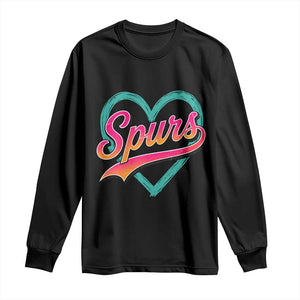 Retro Spurs Nickname Long Sleeve Shirt Vintage Hoops Fan Gift