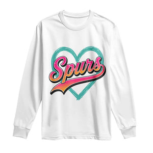 Retro Spurs Nickname Long Sleeve Shirt Vintage Hoops Fan Gift