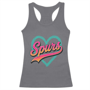 Retro Spurs Nickname Racerback Tank Top Vintage Hoops Fan Gift