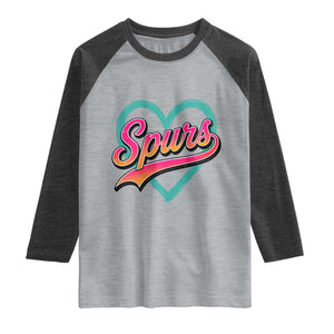 Retro Spurs Nickname Raglan Shirt Vintage Hoops Fan Gift
