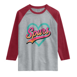 Retro Spurs Nickname Raglan Shirt Vintage Hoops Fan Gift