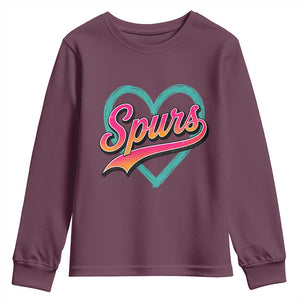 Retro Spurs Nickname Youth Sweatshirt Vintage Hoops Fan Gift