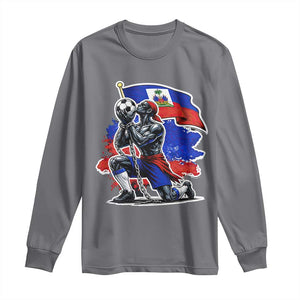 Proud Haiti Soccer Fan Long Sleeve Shirt Ayiti Heritage Pride