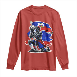 Proud Haiti Soccer Fan Long Sleeve Shirt Ayiti Heritage Pride