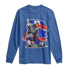 Proud Haiti Soccer Fan Long Sleeve Shirt Ayiti Heritage Pride
