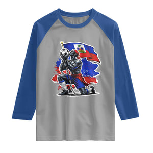 Proud Haiti Soccer Fan Raglan Shirt Ayiti Heritage Pride