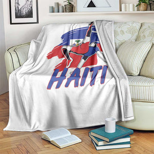 Caribbean Soccer Lover Gift Throw Blanket Haitian Heritage Pride