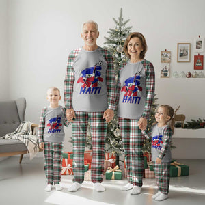 Caribbean Soccer Lover Gift Plaid Pajama Set Haitian Heritage Pride