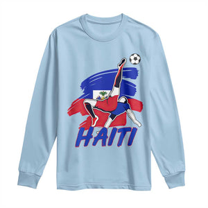 Caribbean Soccer Lover Gift Long Sleeve Shirt Haitian Heritage Pride