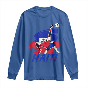 Caribbean Soccer Lover Gift Long Sleeve Shirt Haitian Heritage Pride