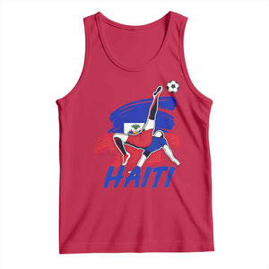 Caribbean Soccer Lover Gift Tank Top Haitian Heritage Pride TS12 Red Print Your Wear