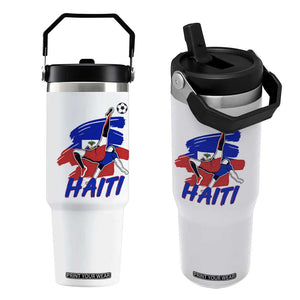 Caribbean Soccer Lover Gift Flip Straw Tumbler Haitian Heritage Pride