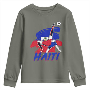 Caribbean Soccer Lover Gift Youth Sweatshirt Haitian Heritage Pride