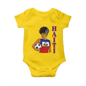 Haitian Soccer Fan Girl Baby Onesie Ayiti Heritage Pride Football Lover TS12 Daisy Print Your Wear