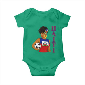 Haitian Soccer Fan Girl Baby Onesie Ayiti Heritage Pride Football Lover TS12 Irish Green Print Your Wear