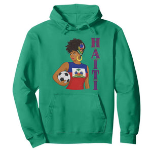Haitian Soccer Fan Girl Hoodie Ayiti Heritage Pride Football Lover TS12 Irish Green Print Your Wear