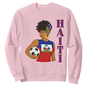 Haitian Soccer Fan Girl Sweatshirt Ayiti Heritage Pride Football Lover