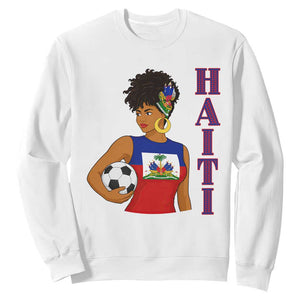 Haitian Soccer Fan Girl Sweatshirt Ayiti Heritage Pride Football Lover