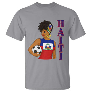 Haitian Soccer Fan Girl T Shirt Ayiti Heritage Pride Football Lover TS12 Sport Gray Print Your Wear