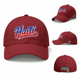 Ayiti Cheri Haiti Pride Gift For Proud Haitians Baseball Cap TS12 Baseball Cap Universal Fit Cherry Red Print Your Wear