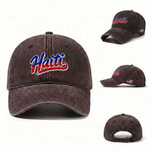 Ayiti Cheri Haiti Pride Gift For Proud Haitians Washed Cotton Baseball Cap