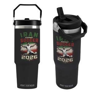 Iran Soccer Fan Gift Flip Straw Tumbler One Nation One Team One Dream