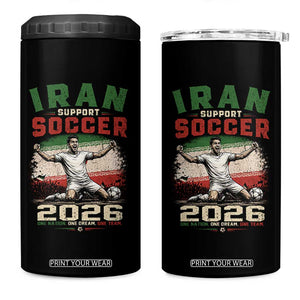 Iran Soccer Fan Gift 4 in 1 Can Cooler Tumbler One Nation One Team One Dream